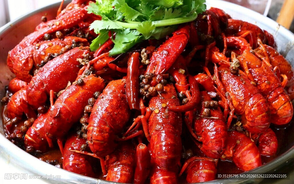 美味诱人的麻辣小龙虾