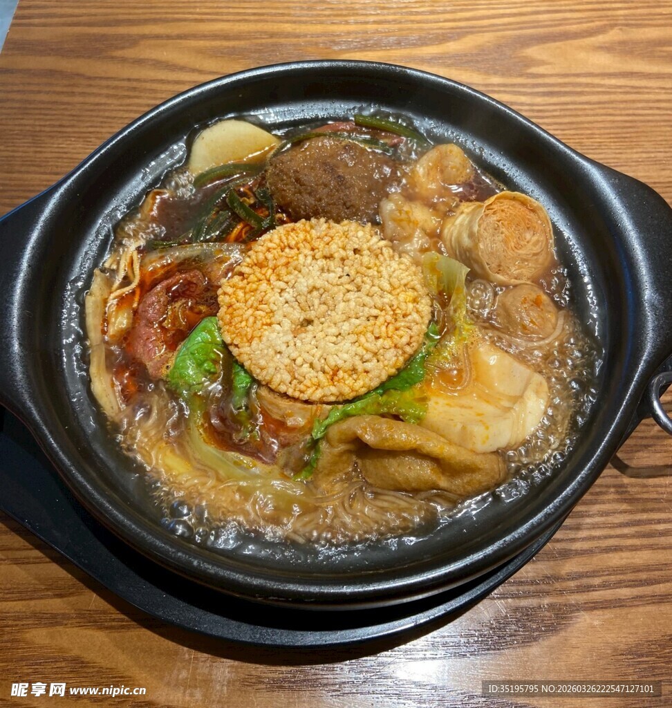 韩式石锅豆腐美食特写