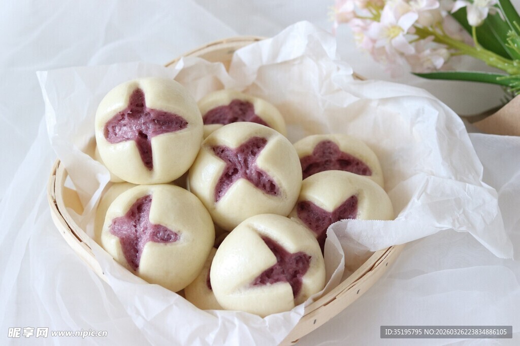 紫薯开花馒头