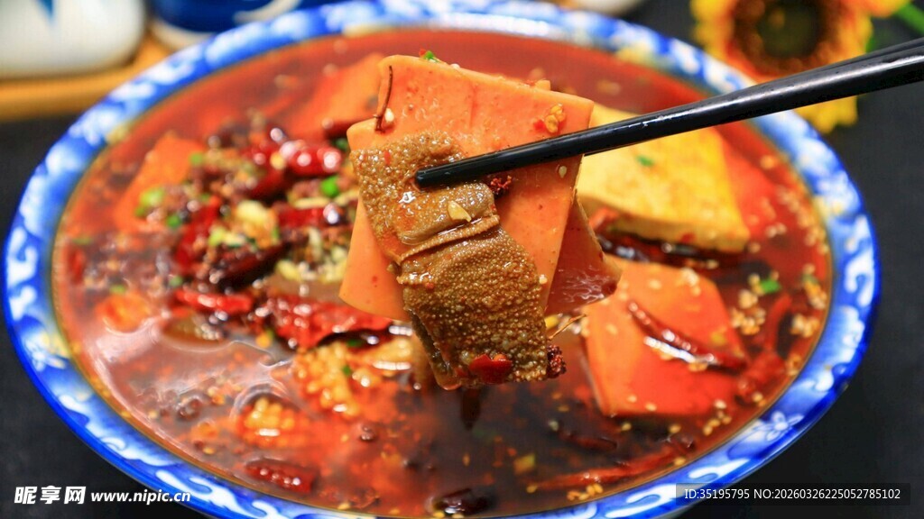 美味麻辣火锅食材特写