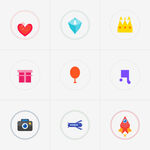 多彩扁平风图标集合