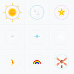 可爱天气与自然元素图标集