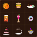 多样美食图标集合