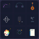 科技与创意工具图标集