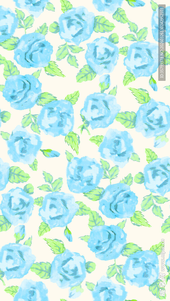 蓝色花卉图案背景