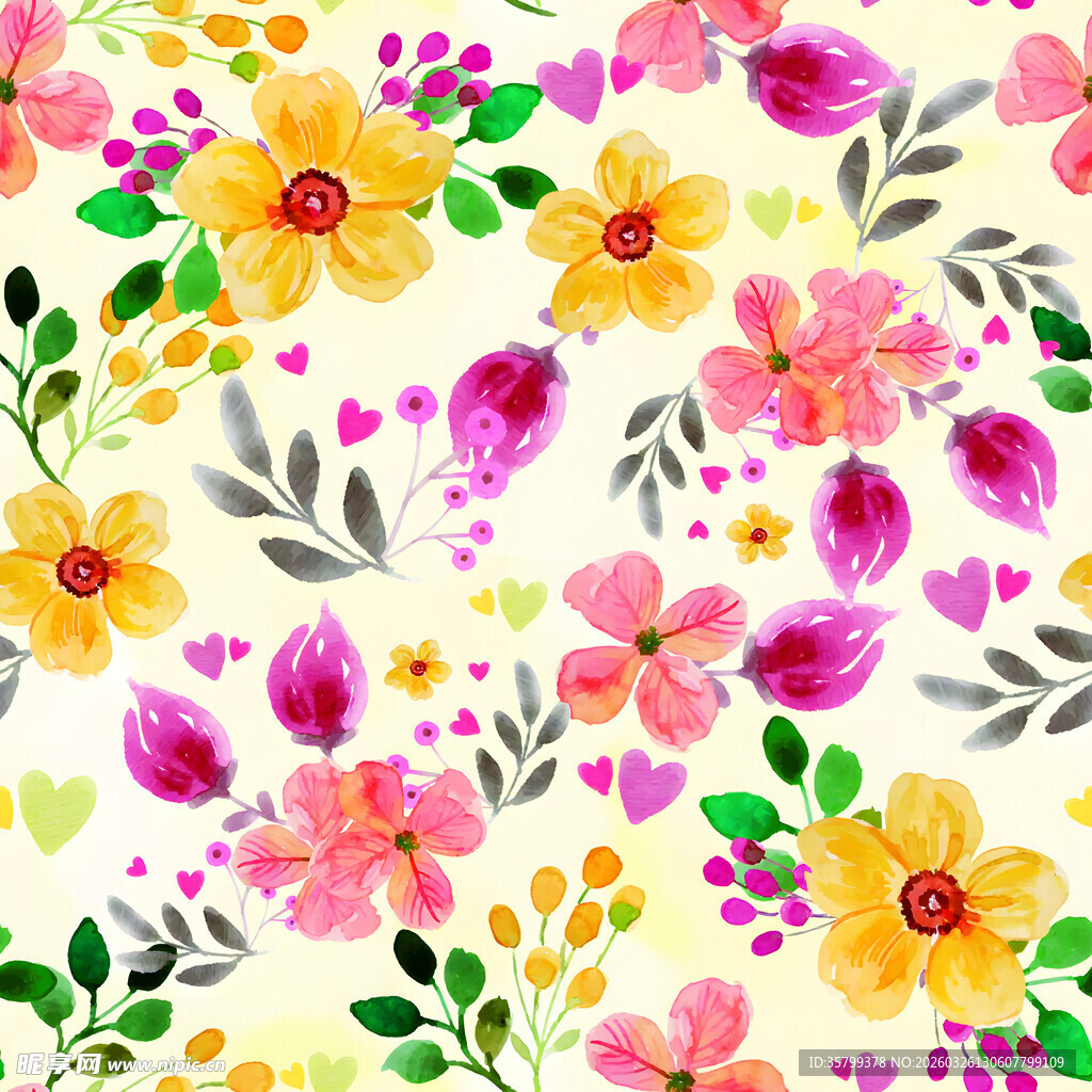 多彩花卉图案背景