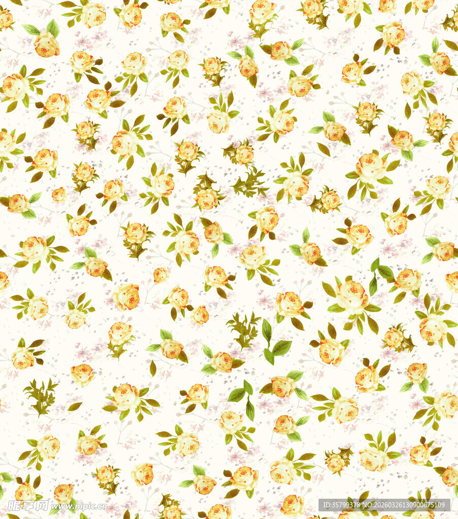 清新碎花图案布料纹理