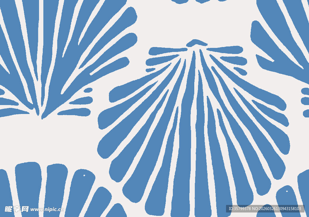 蓝白贝壳图案纹理设计