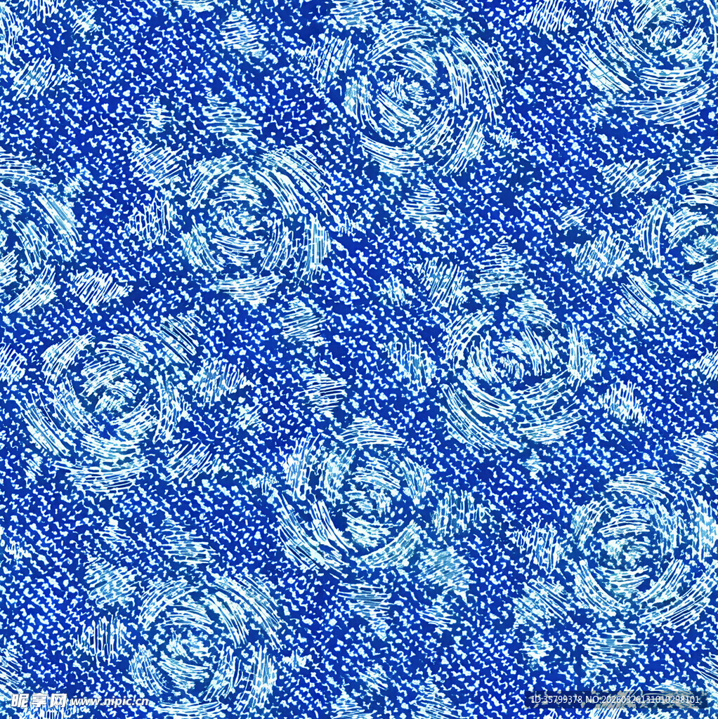 蓝色玫瑰花纹图案背景