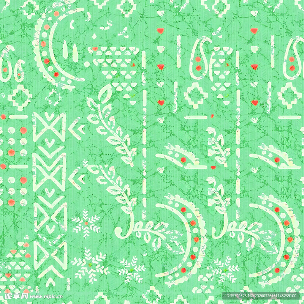 绿色几何图案民族风背景