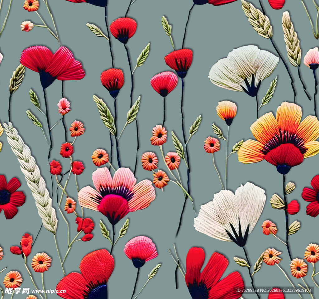 多彩花卉图案背景