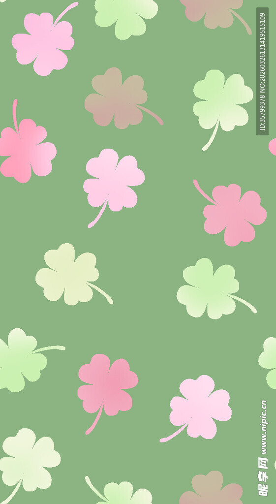清新三叶草绿色背景图案