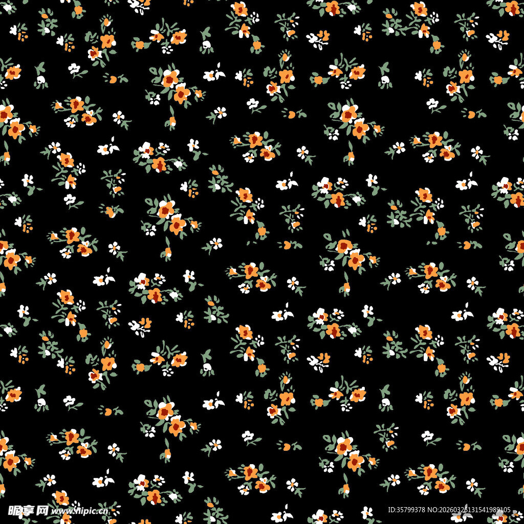 黑色底小碎花图案纹理