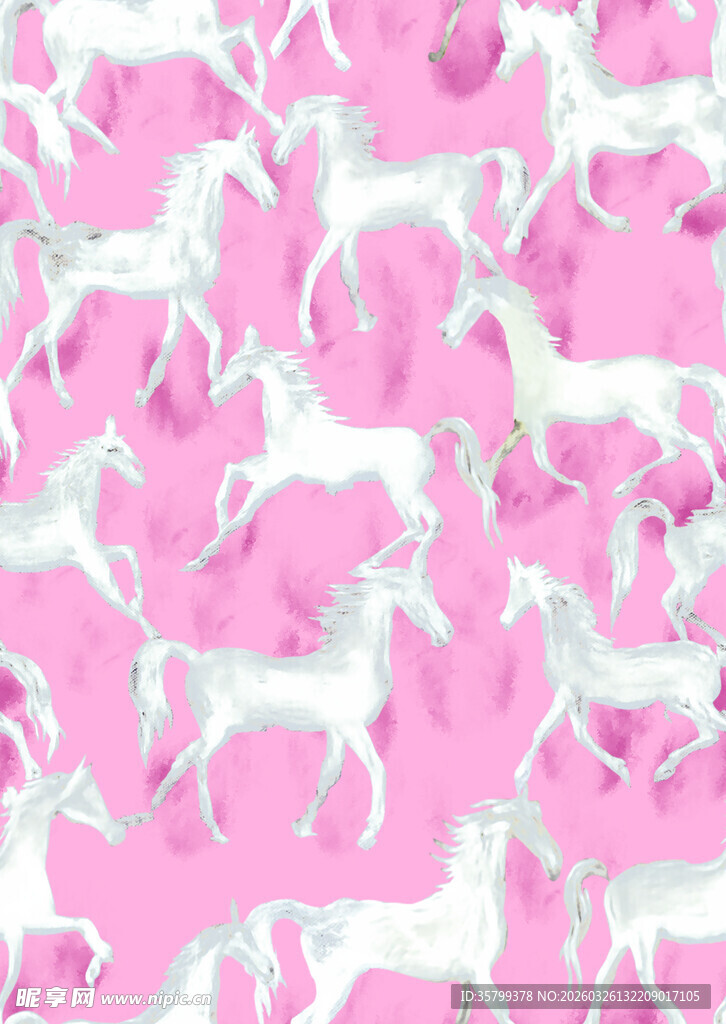 粉色背景的白色动物图案