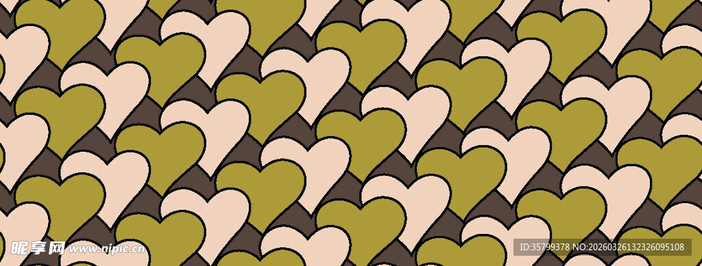 心形图案的清新几何背景