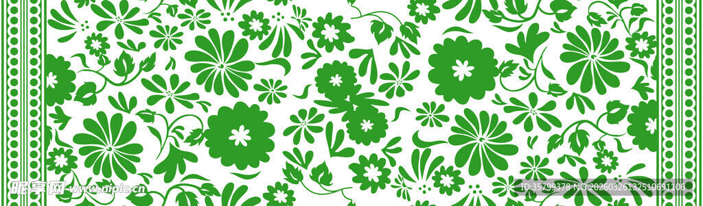 绿色花卉几何图案纹理