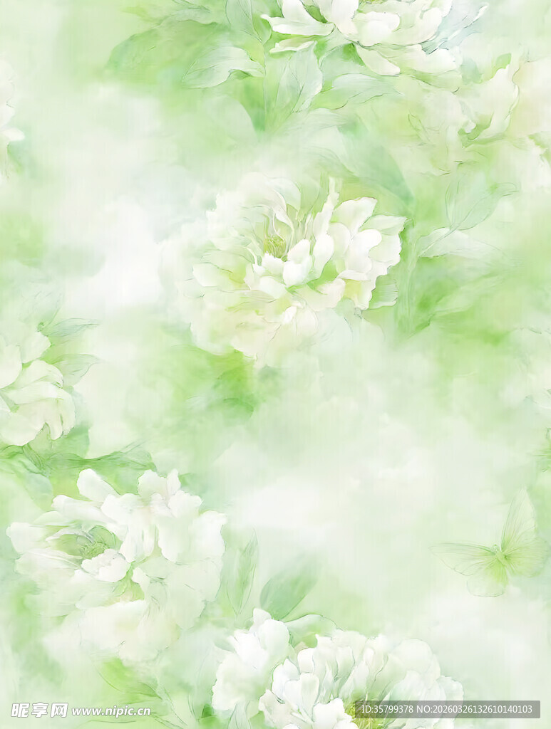 清新淡雅的白色花卉背景