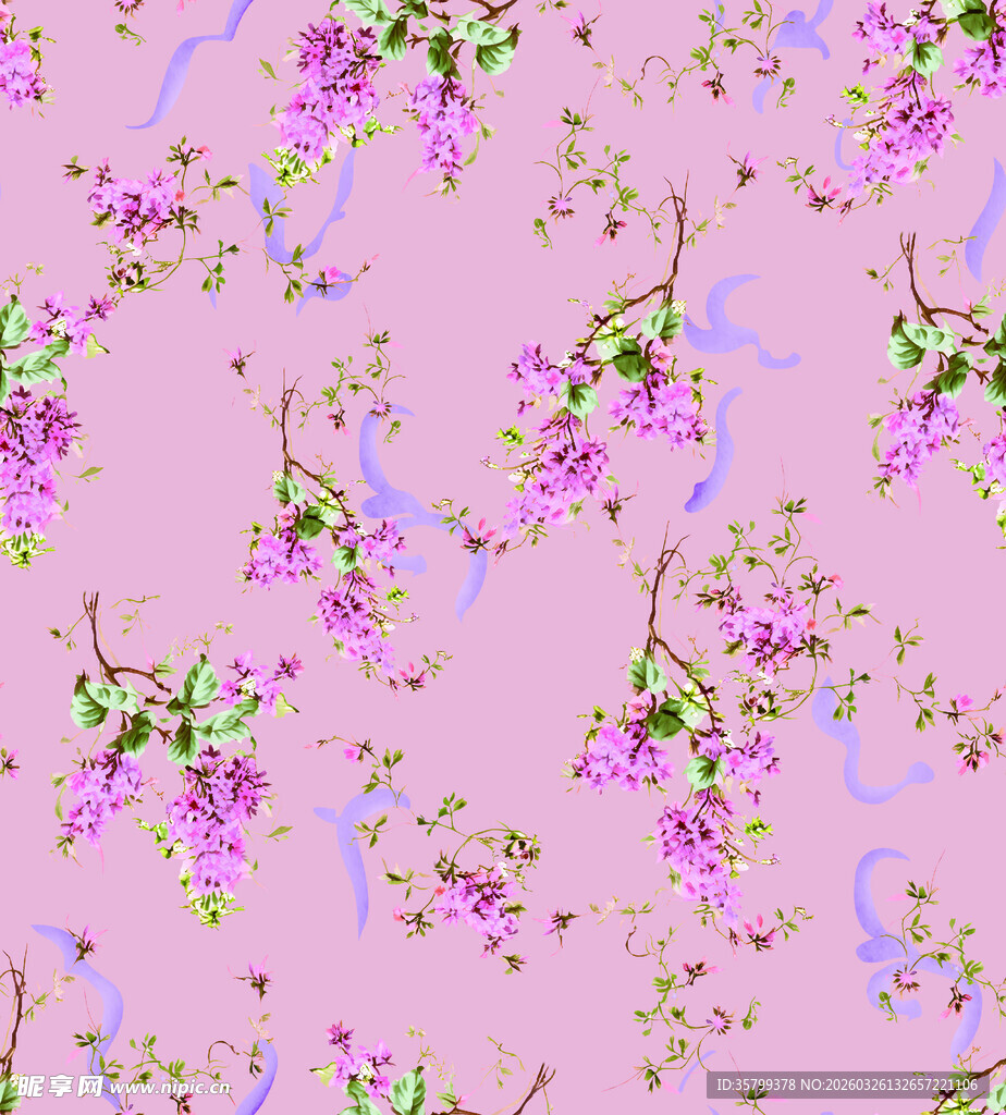 粉色背景花卉图案纹理