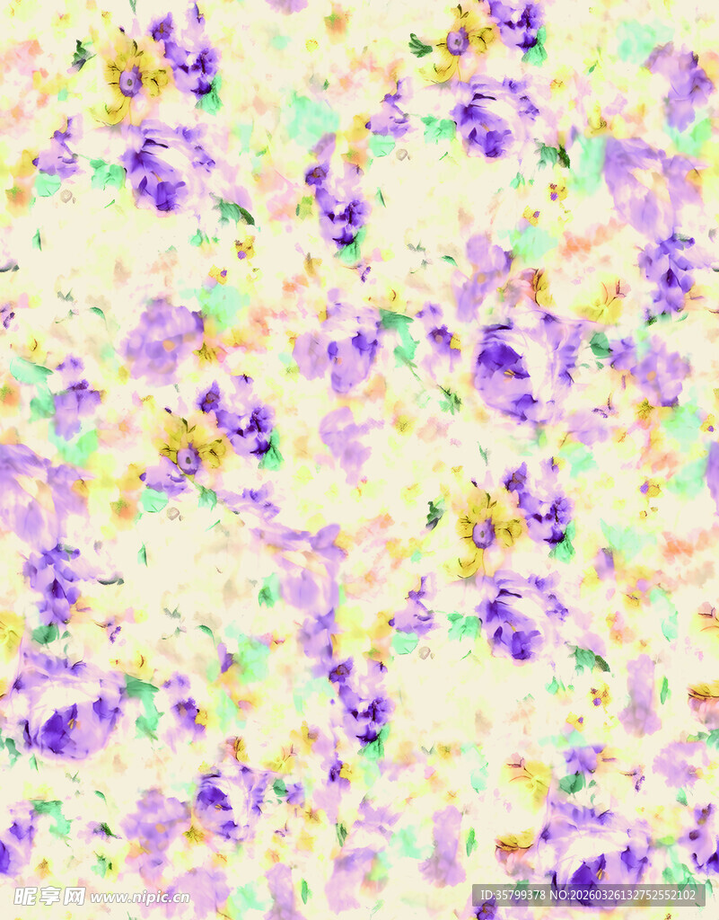 多彩花卉图案背景装饰图