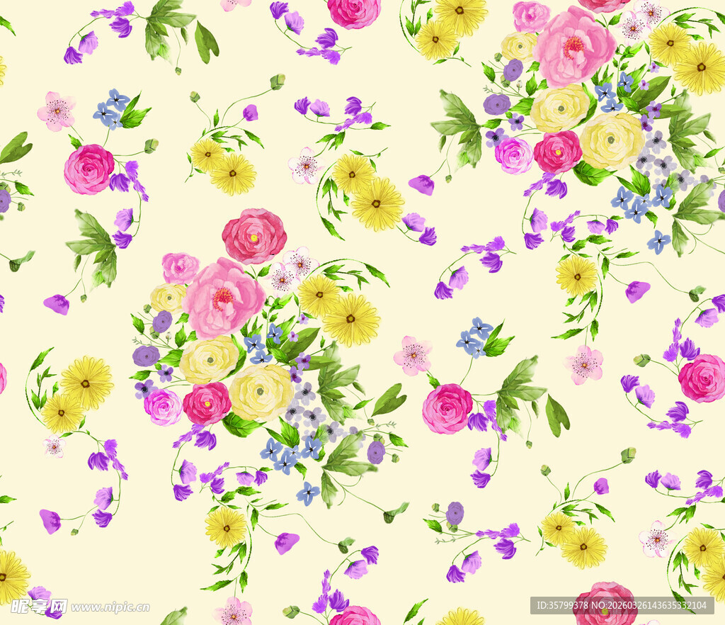 清新花卉图案背景图