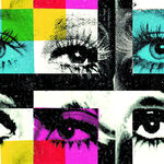 多彩拼接的创意眼部图案