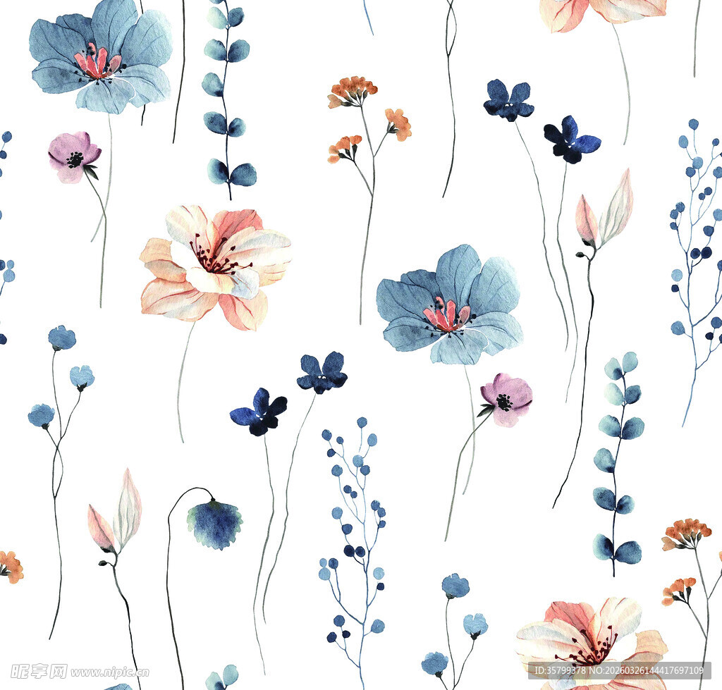 水彩花卉图案背景