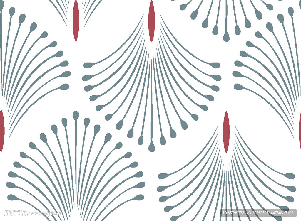 扇形几何图案无缝背景图