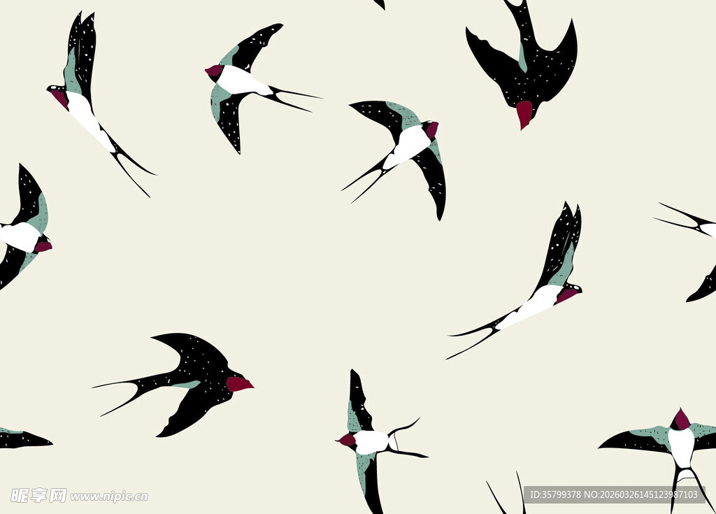 群燕飞舞图案