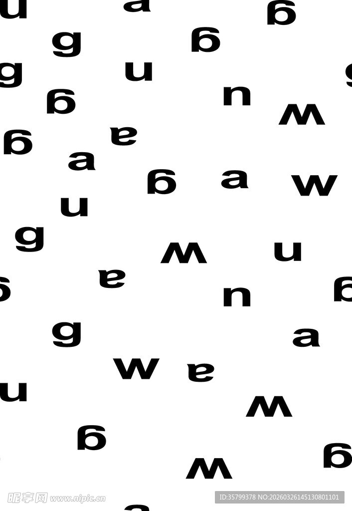 黑白字母随机排列图案