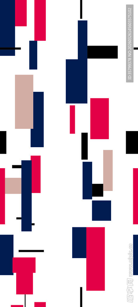 几何色块拼接抽象图案