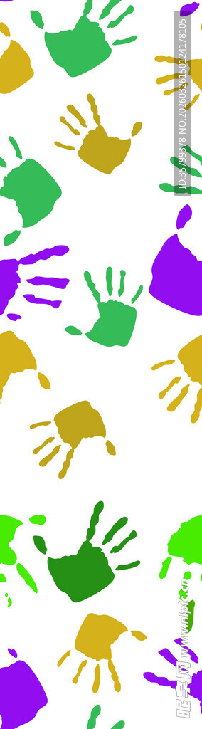多彩手印图案