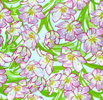 粉色花卉无缝图案背景