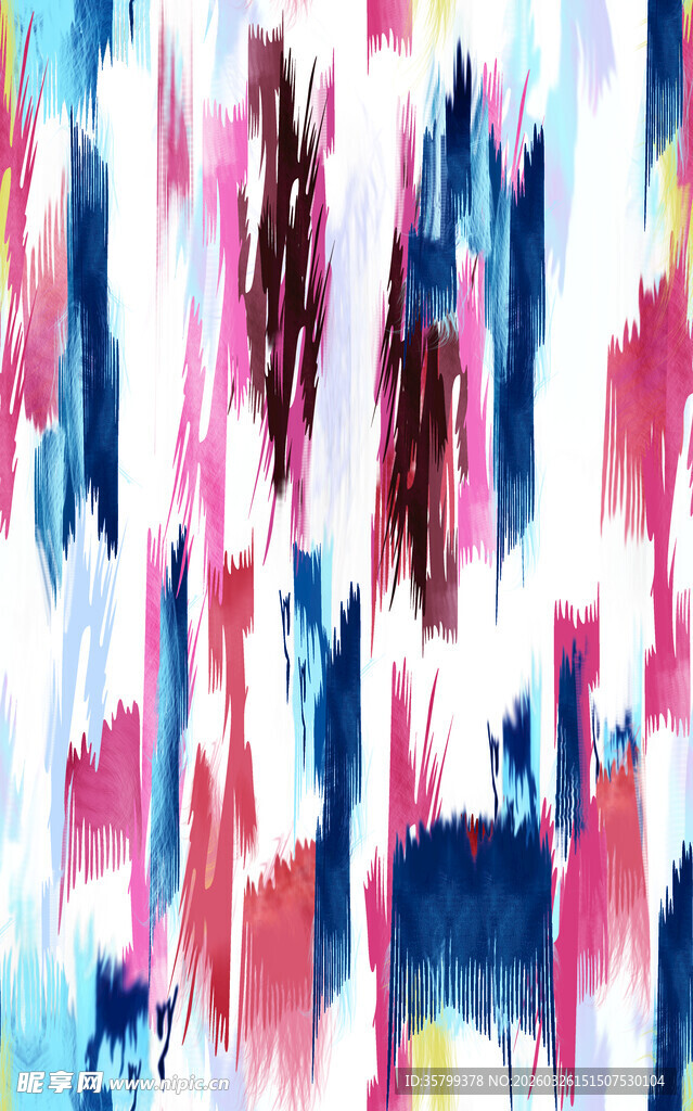 抽象多彩笔触艺术图案