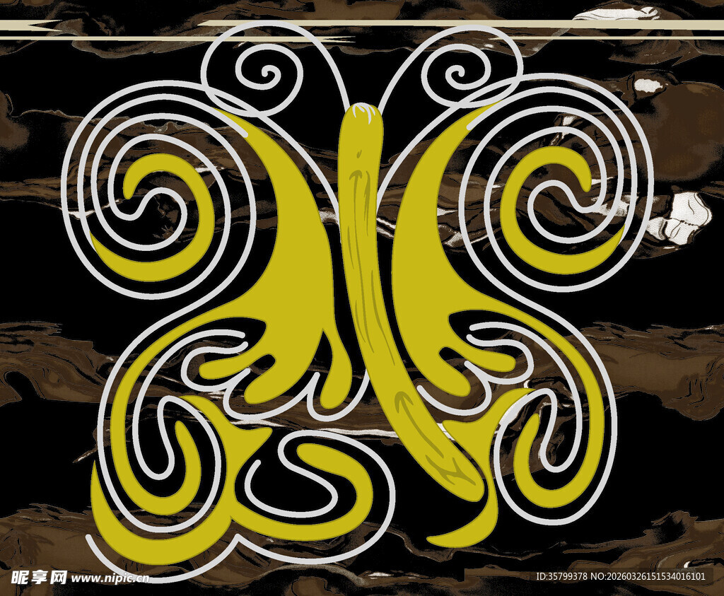 黄色蝴蝶形创意艺术图案