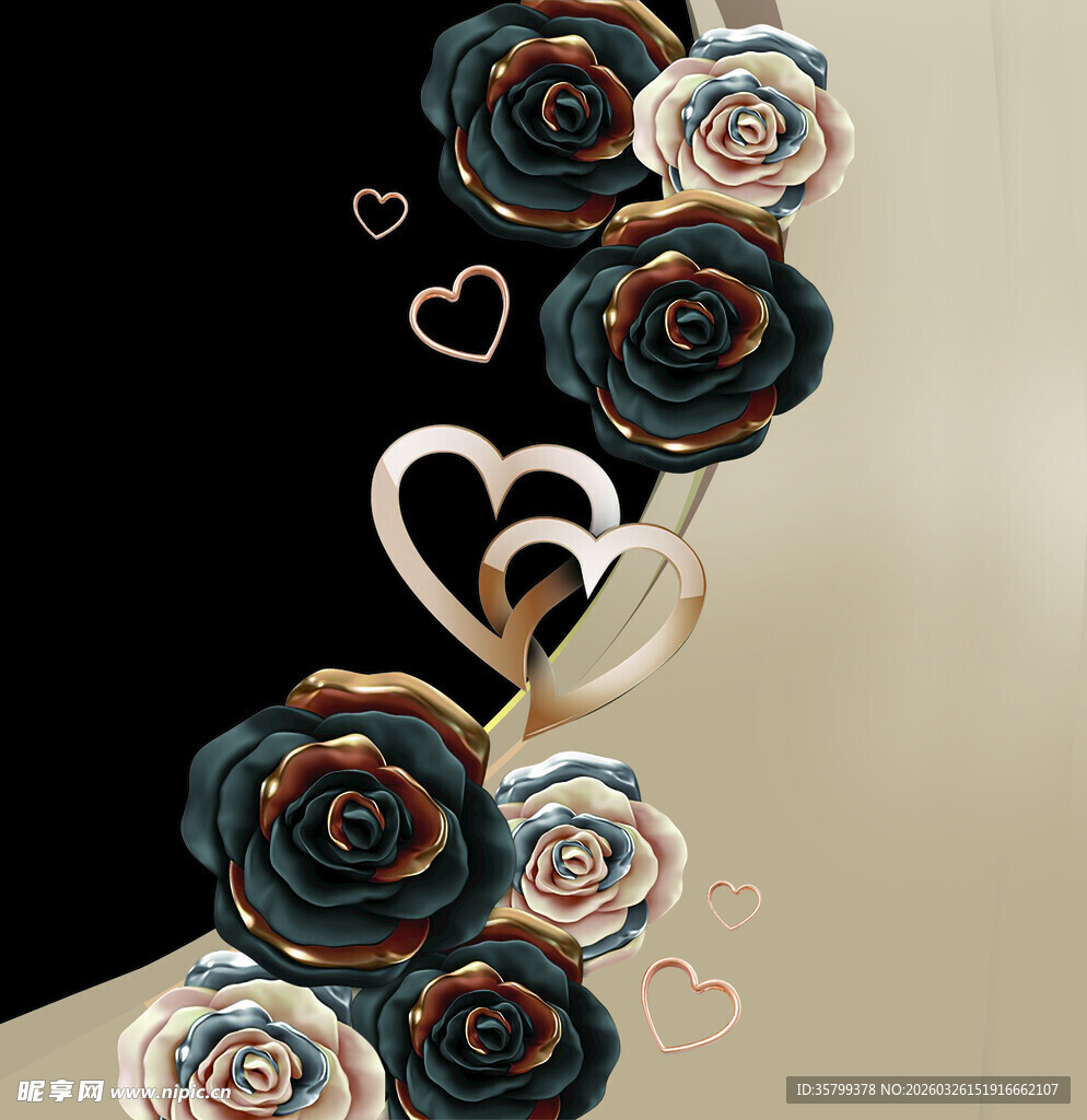 金属玫瑰爱心装饰摆件