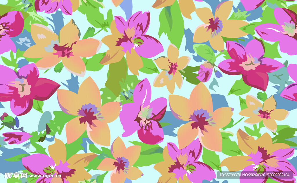 多彩花卉图案背景
