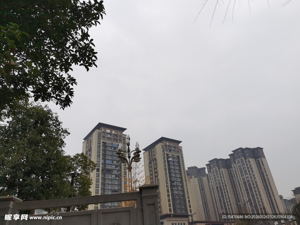 城市中林立的高层住宅楼