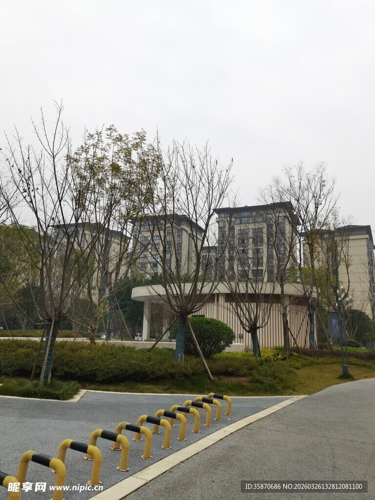 现代风格小区外道路景观