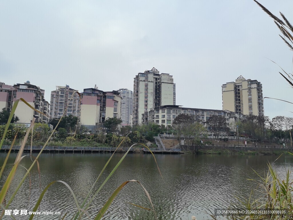 河畔城市景观