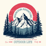 户外山地探险生活标志