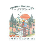 夏日户外探险插画