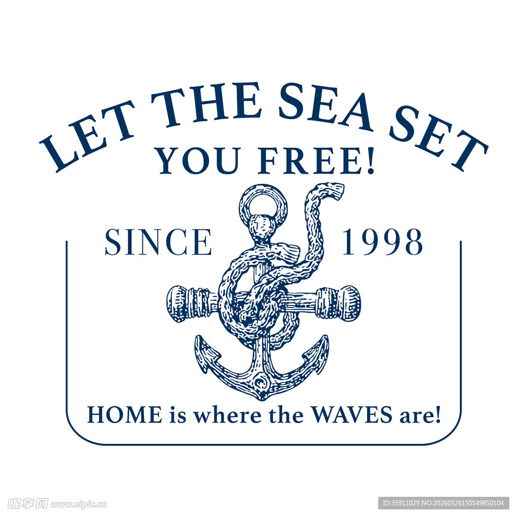 海洋主题锚标志设计