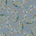 蓝底佩斯利花纹图案