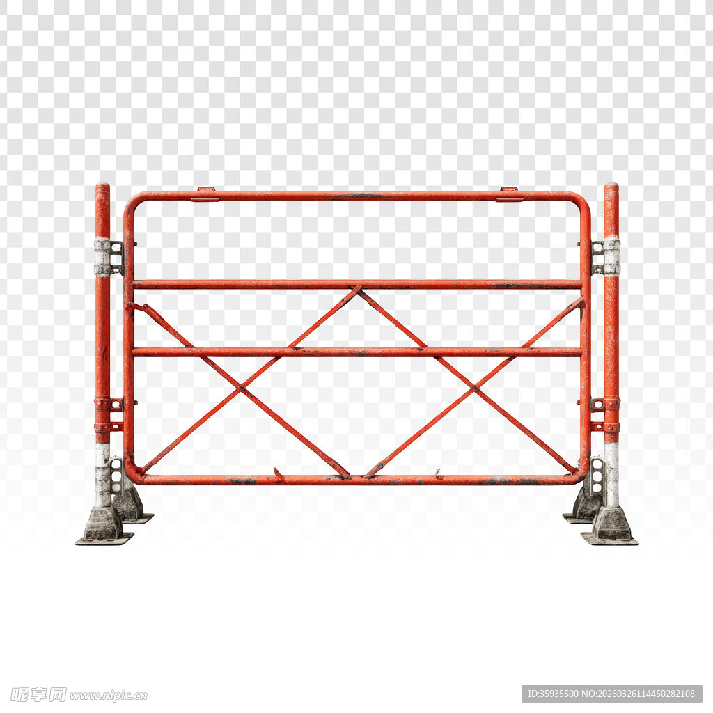 红色施工护栏png