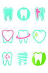 多彩牙齿相关图标集合