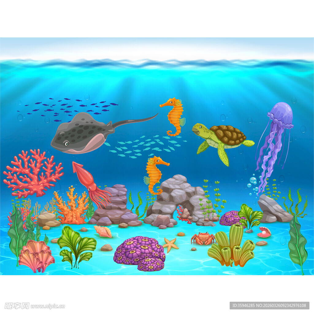 海底世界的多彩生物景观