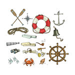 N海洋航海元素手绘插画
