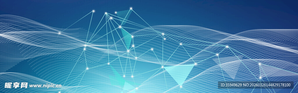蓝色科技线条抽象背景图