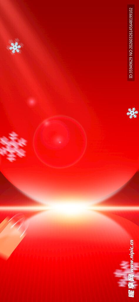 红色雪花背景装饰图案