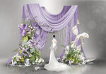 紫色婚礼迎宾区效果图